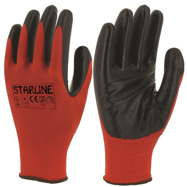 Starline E-43 Kırmızı-siyah Nitril eldiven
